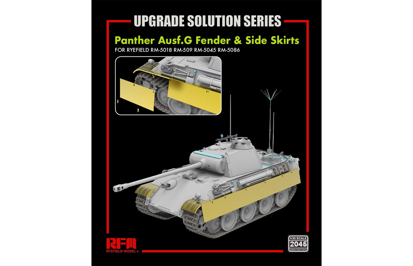 Rye Field Models RM-2045 1:35 Panther Aufs.G Fender & Side Skirts Resin Kit
