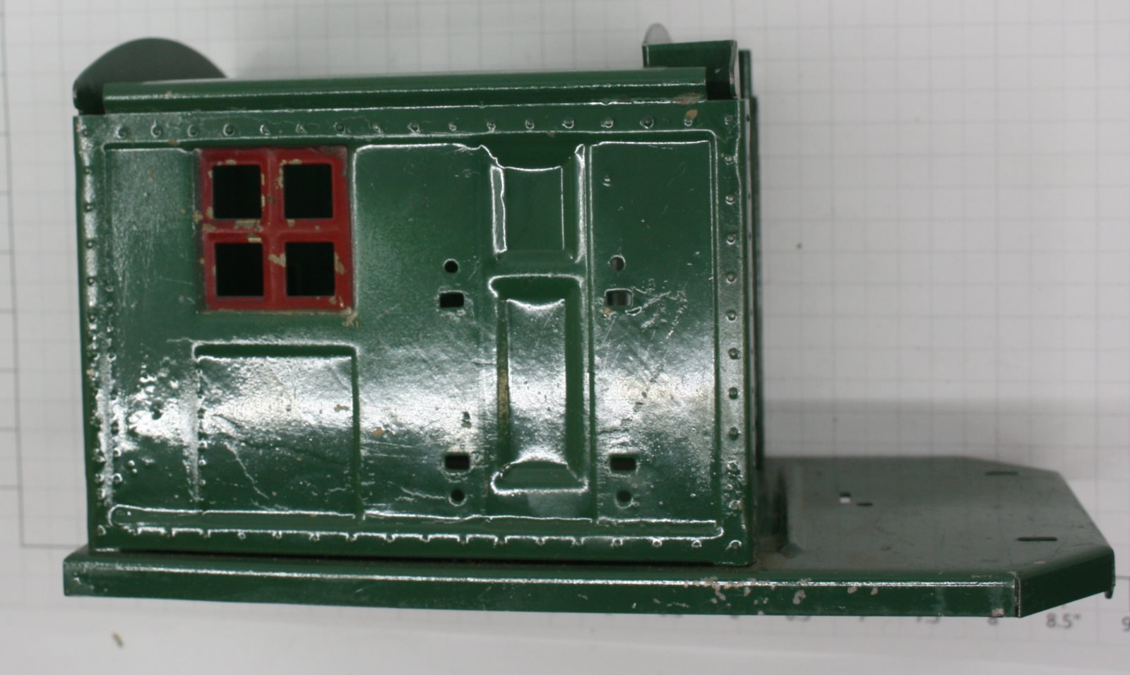 Lionel 219-100R Repainted Derrick Car Green Cab & Upper Platform Assembly
