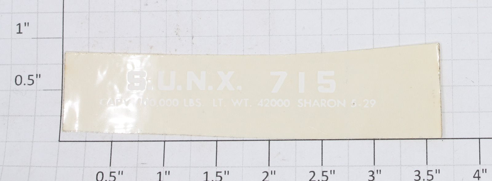 Lionel 715-11 White Lettering S.U.N.X. Sticker Decal