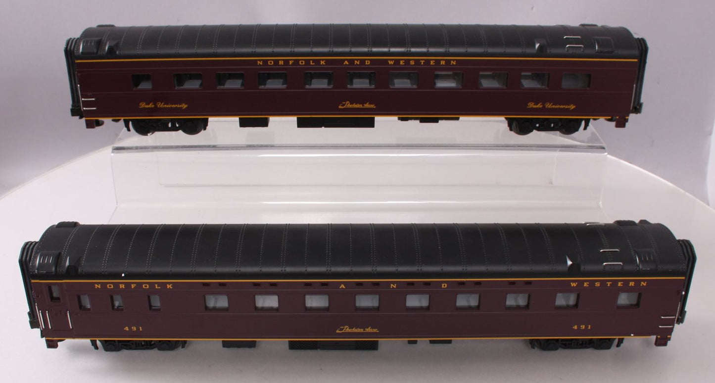 MTH 20-6614 O Gauge Norfolk & Western 2-Car 70' ABS Sleeper/Diner Passenger Set LN/Box