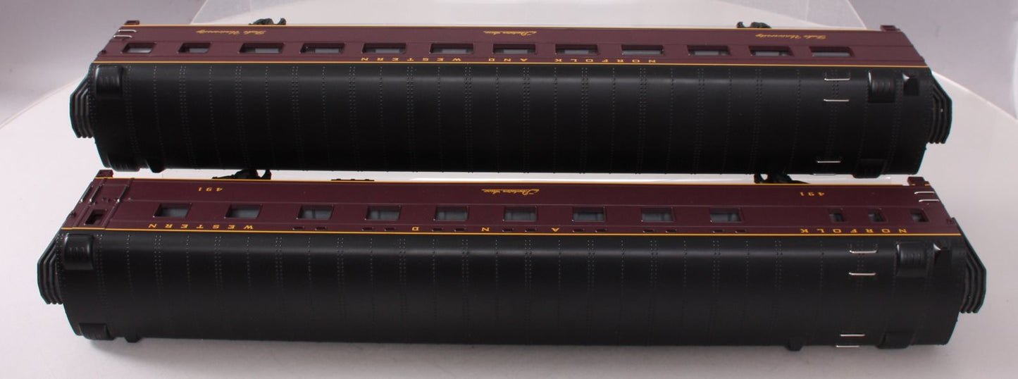 MTH 20-6614 O Gauge Norfolk & Western 2-Car 70' ABS Sleeper/Diner Passenger Set LN/Box