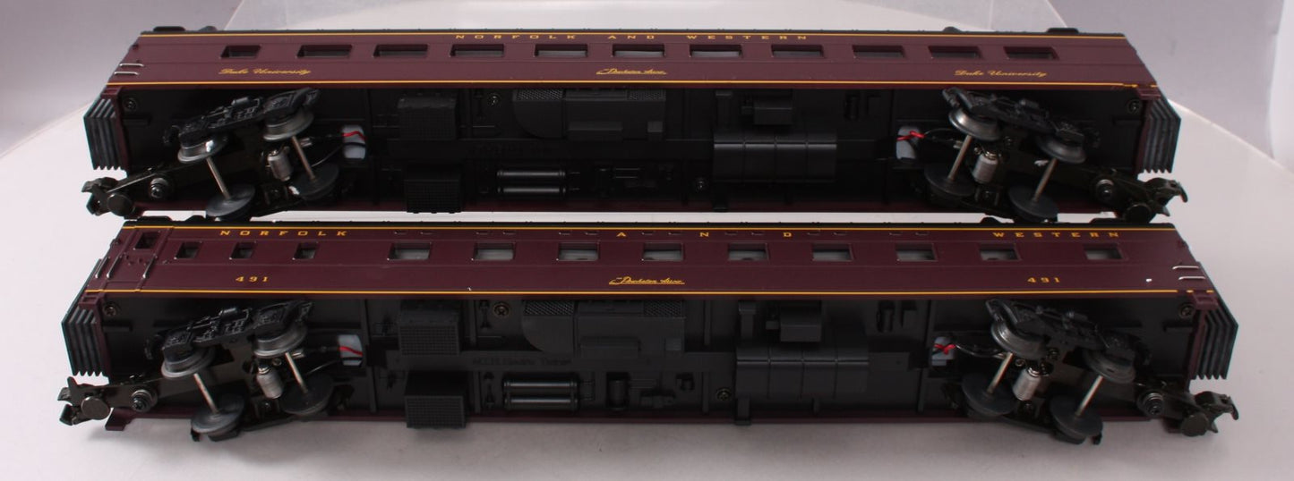 MTH 20-6614 O Gauge Norfolk & Western 2-Car 70' ABS Sleeper/Diner Passenger Set LN/Box