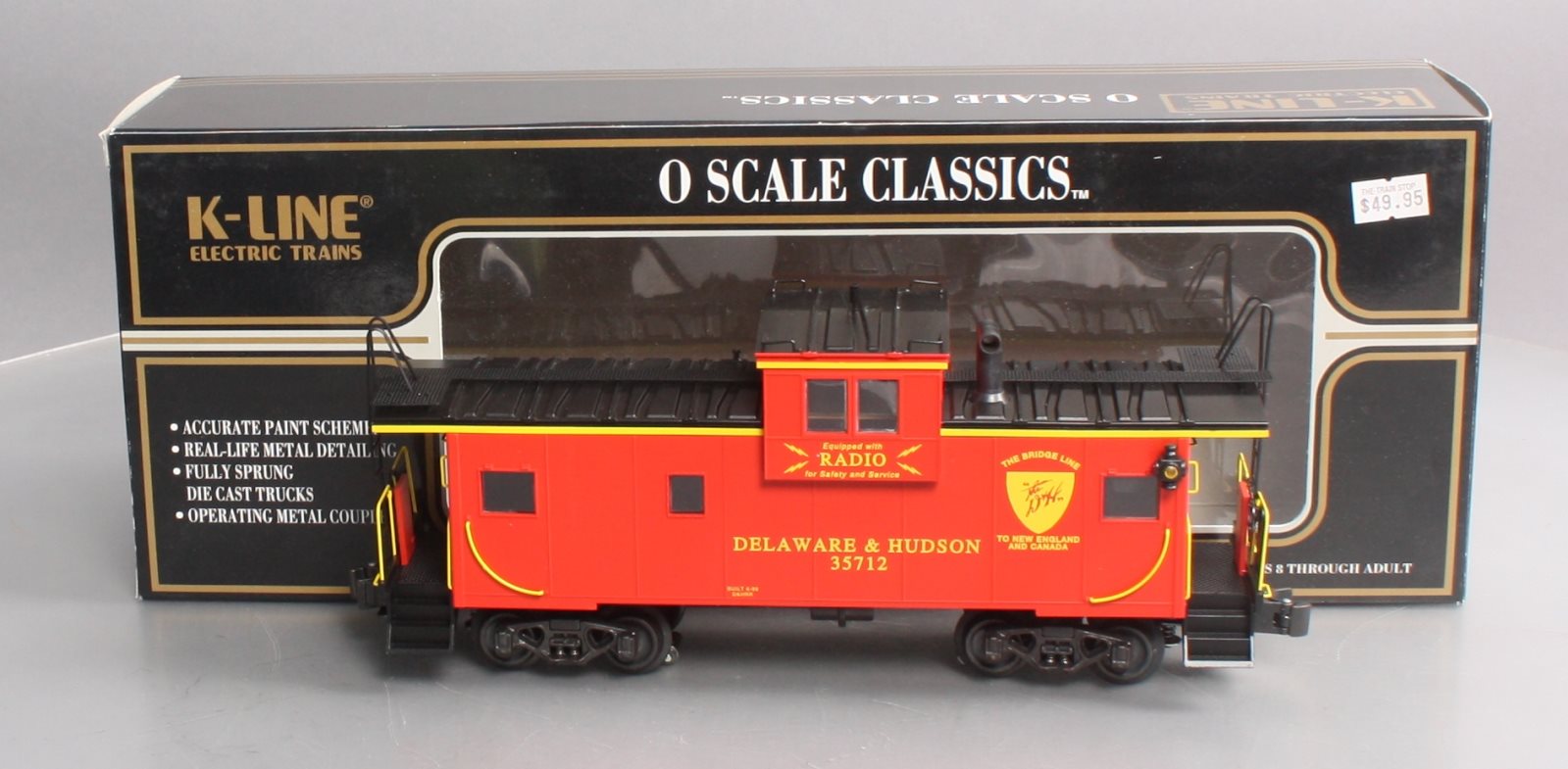 K-Line K613-1451 O Gauge Delaware & Hudson Extended Vision Caboose #35712 LN/Box