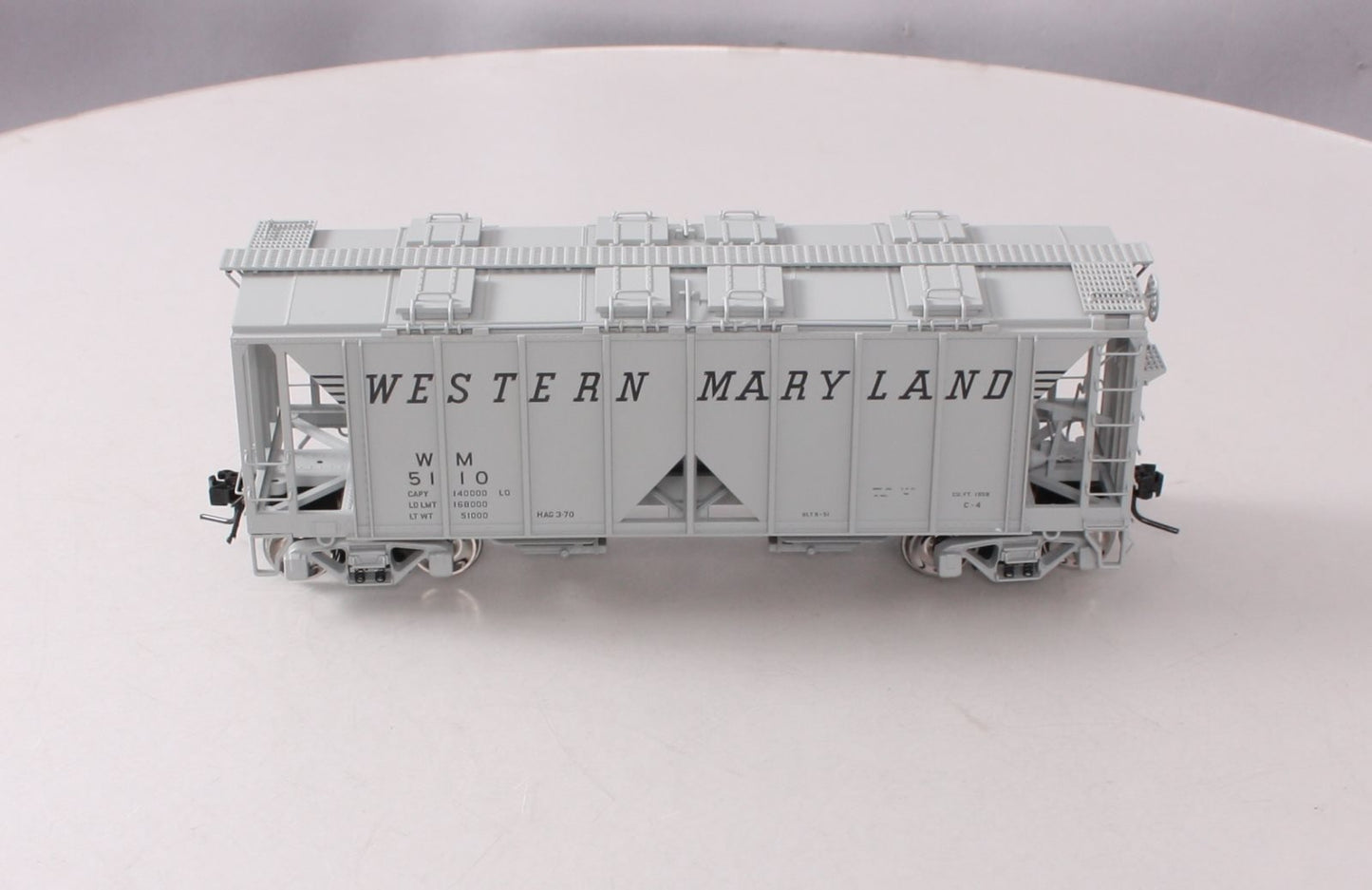 Atlas 9371-1 O Scale Western Maryland 70 Ton Covered Hopper #5110 (2-Rail) LN/Box