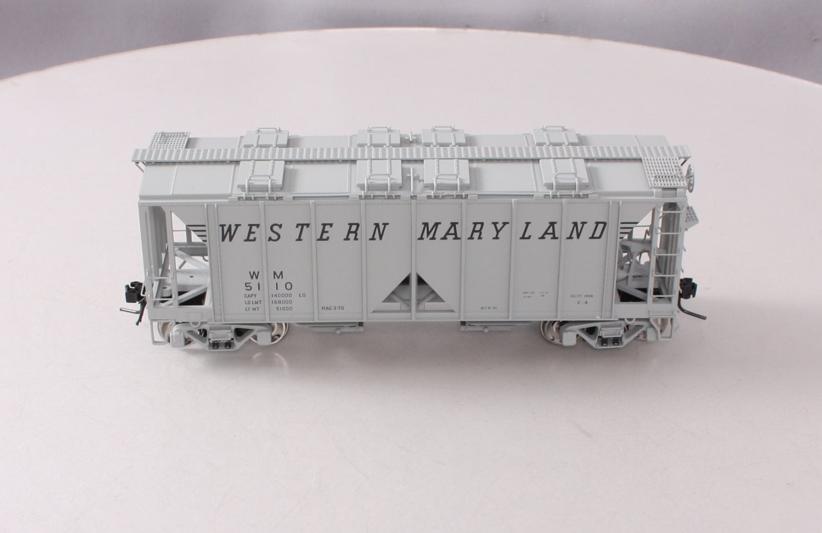 Atlas 9371-1 O Scale Western Maryland 70 Ton Covered Hopper #5110 (2-Rail) LN/Box