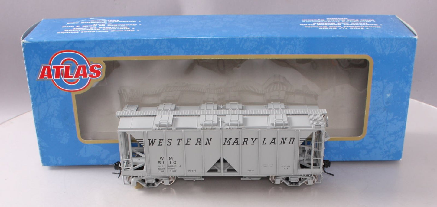 Atlas 9371-1 O Scale Western Maryland 70 Ton Covered Hopper #5110 (2-Rail) LN/Box