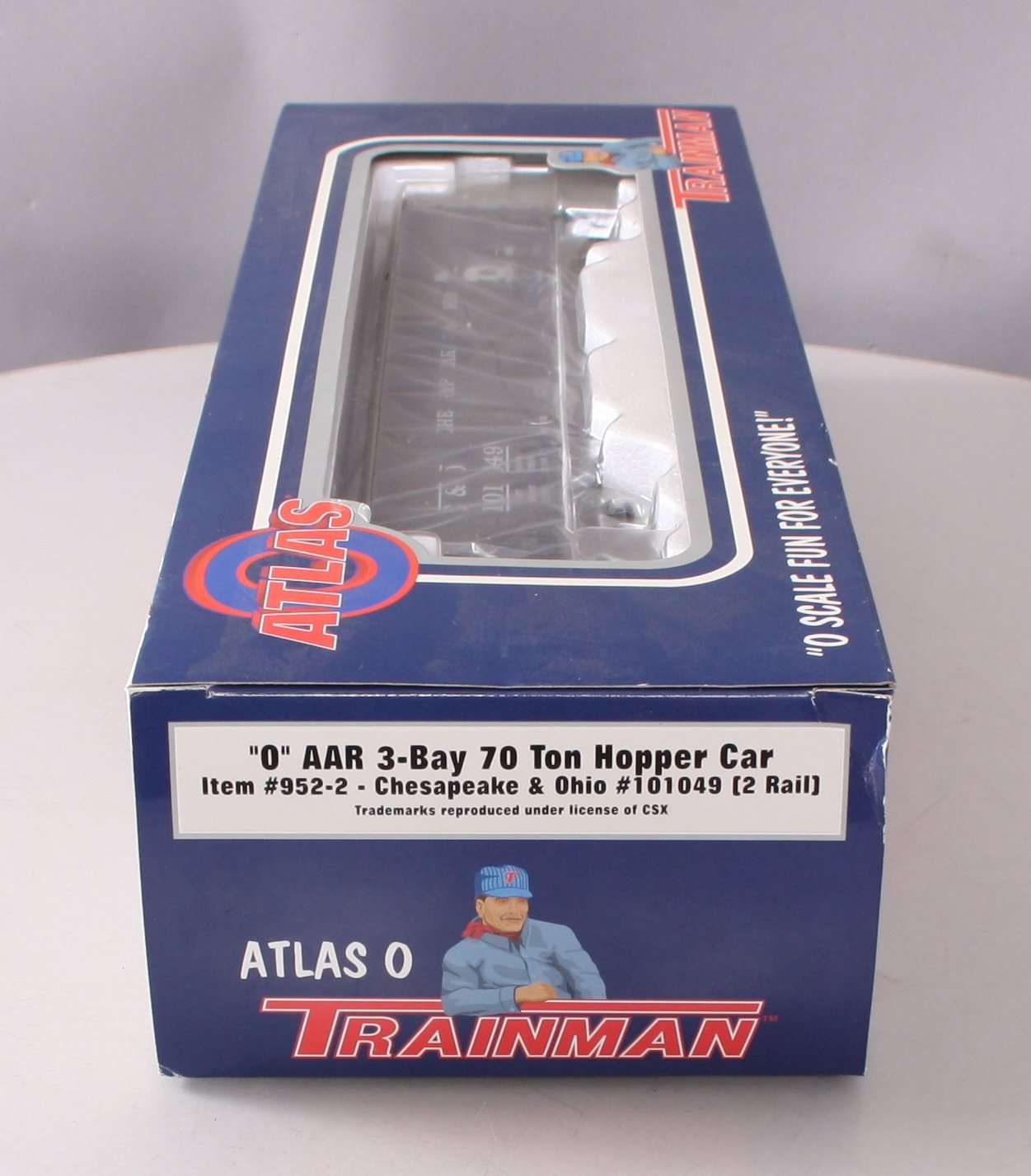 Atlas 952-2 O Scale Chesapeake & Ohio AAR 3-Bay Hopper Car (2-Rail) #101049 LN/Box