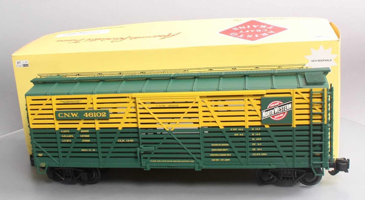 Aristo-Craft 46102 Chicago and Northwestern Steel Cattle Car LN/Box