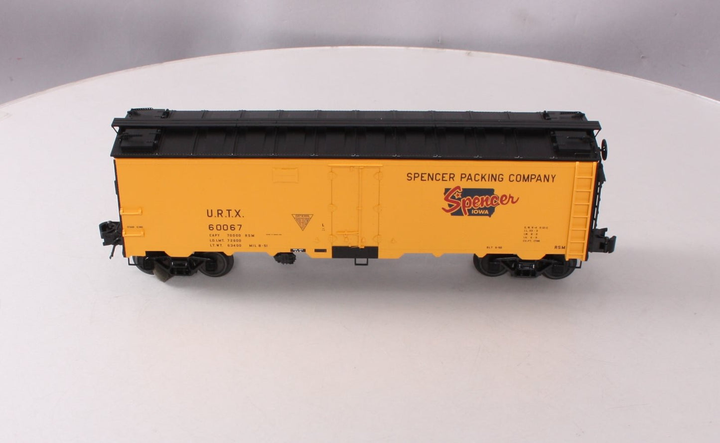 Atlas 3003911-2 Spencer Packing Co. 40' Steel Reefer Car #60067 (3Rail) LN/Box