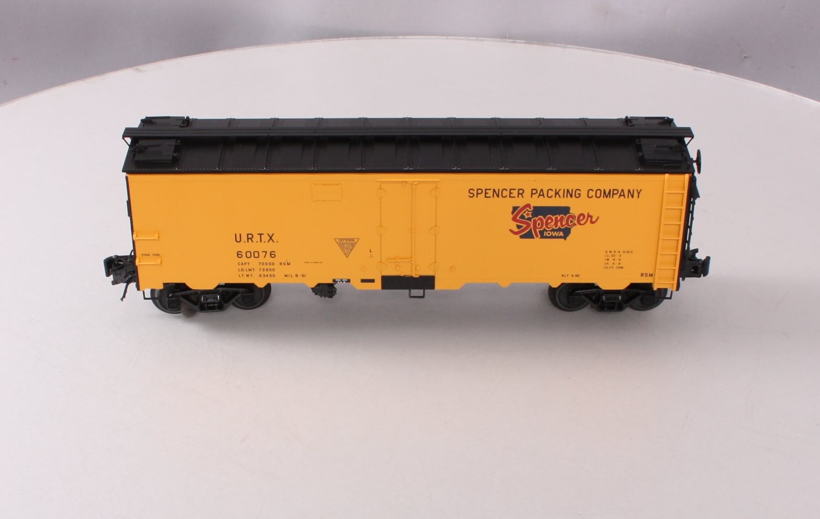 Atlas 3003911-3 Spencer Packing Co. 40' Steel Reefer Car #60076 (3Rail) LN/Box