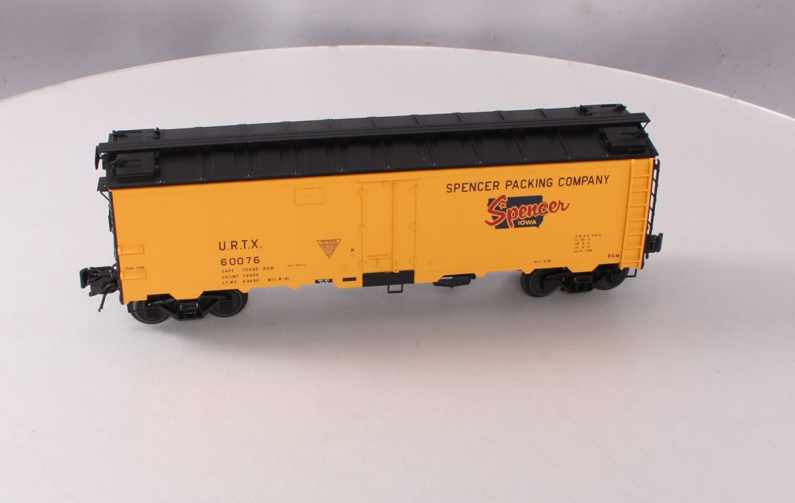 Atlas 3003911-3 Spencer Packing Co. 40' Steel Reefer Car #60076 (3Rail) LN/Box