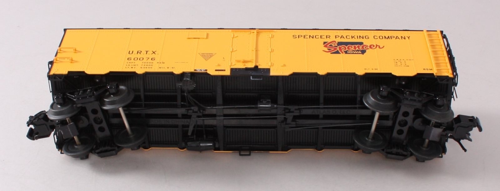 Atlas 3003911-3 Spencer Packing Co. 40' Steel Reefer Car #60076 (3Rail) LN/Box