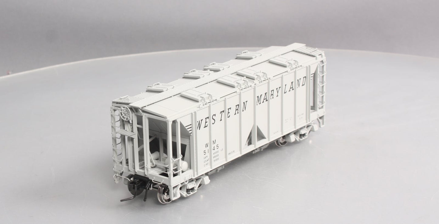 Atlas 9371-4 O Scale Western Maryland 70T Covered Hopper #5145 [2-Rail] EX/Box