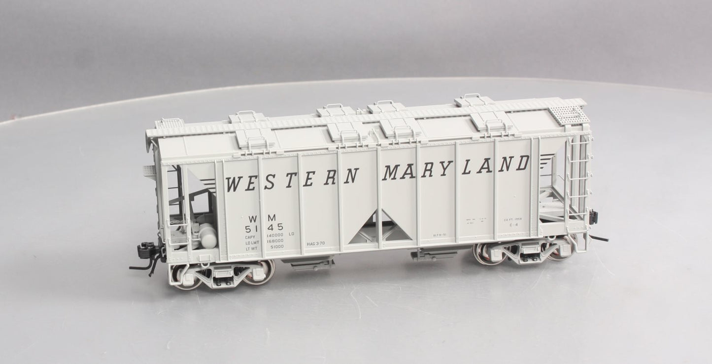 Atlas 9371-4 O Scale Western Maryland 70T Covered Hopper #5145 [2-Rail] EX/Box