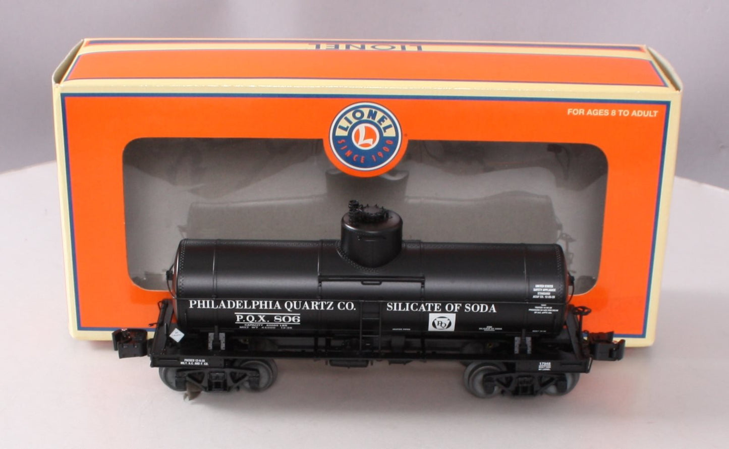 Lionel 6-17948 O Gauge Philadelphia Quartz 8,000 Gallon Tank Car #806 LN/Box