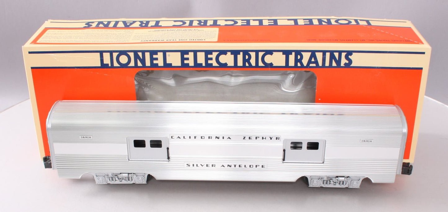 Lionel 6-19122 O Gauge California Zephyr "Silver Antelope" Aluminum Baggage Car NIB
