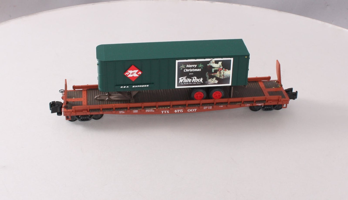 S-Helper Service 01811 S REA Christmas 53'6" Trailer On TTX Flatcar #475007 EX/Box
