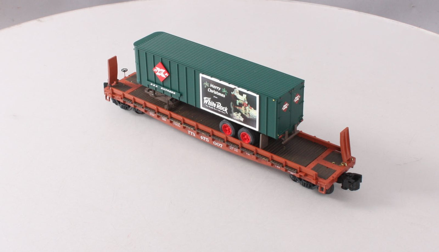S-Helper Service 01811 S REA Christmas 53'6" Trailer On TTX Flatcar #475007 EX/Box