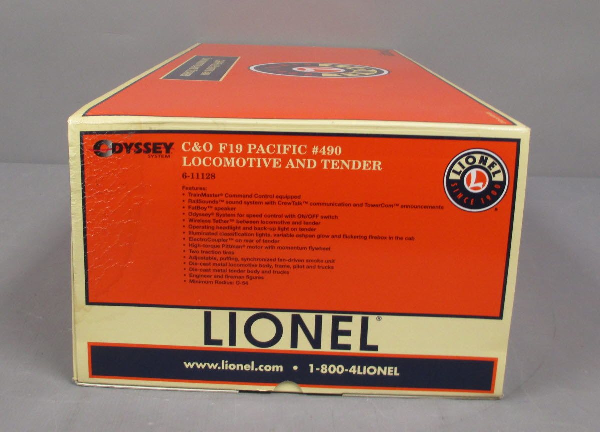 Lionel 6-11128 O C&O F-19 4-6-2 Pacific Steam Locomotive & Tender #490 LN/Box