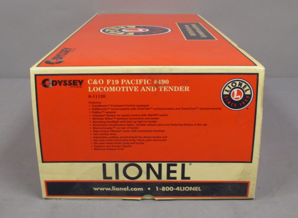Lionel 6-11128 O C&O F-19 4-6-2 Pacific Steam Locomotive & Tender #490 LN/Box