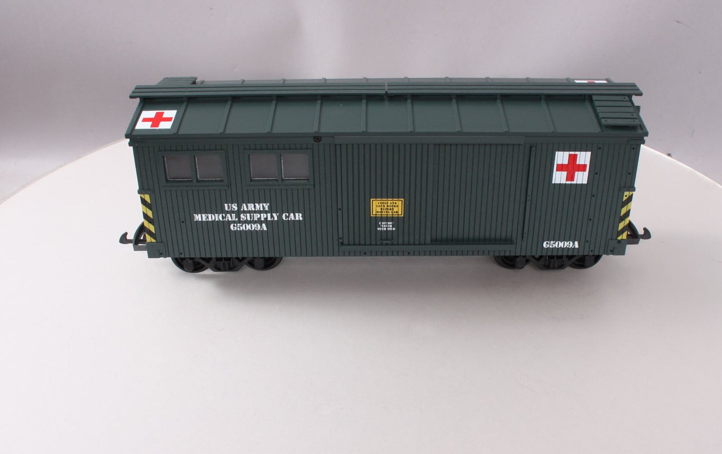 USA Trains R1899 G Scale U.S Army Medical Storage Car (Green)