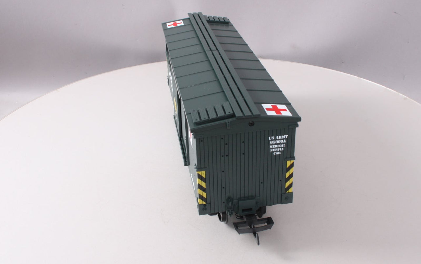 USA Trains R1899 G Scale U.S Army Medical Storage Car (Green)