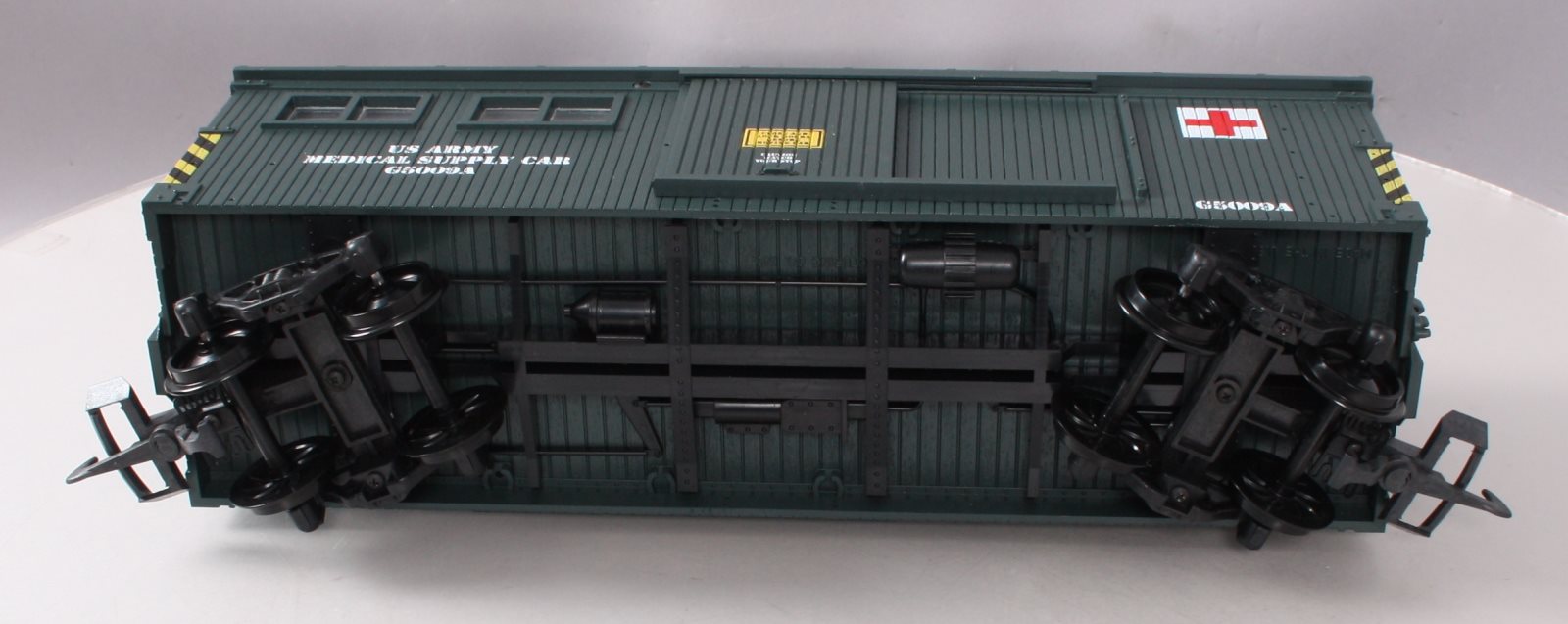 USA Trains R1899 G Scale U.S Army Medical Storage Car (Green)