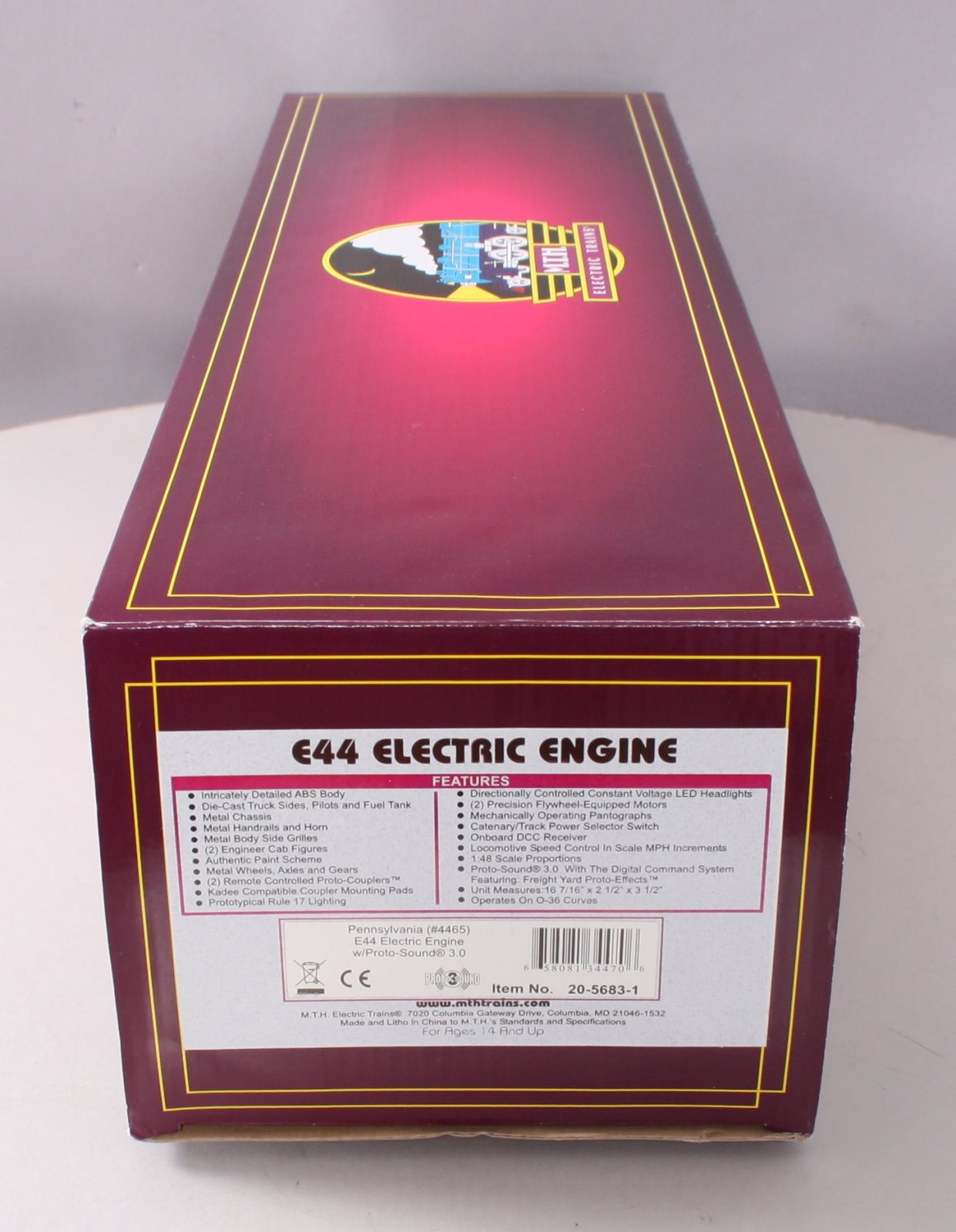 MTH 20-5683-1 Pennsylvania Railroad E44 Electric Engine #4465 with PS3.0