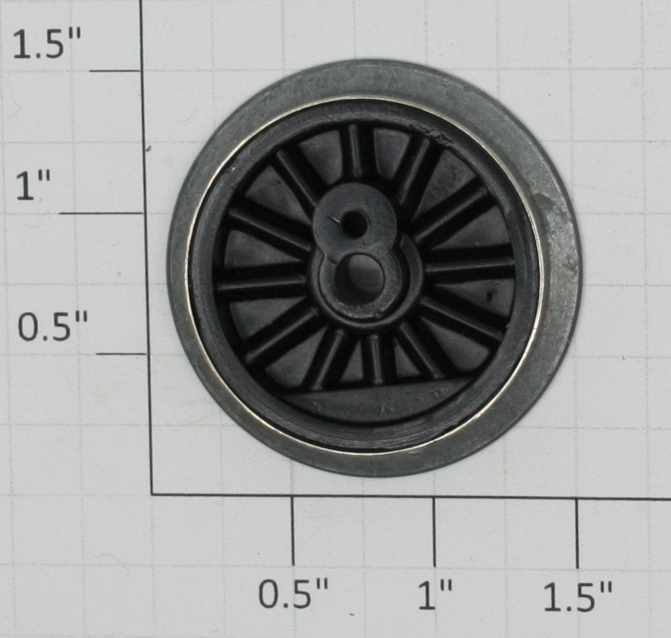 Lionel 238E-5 Black Plain Drive Wheel with Nickel Rim without Boss