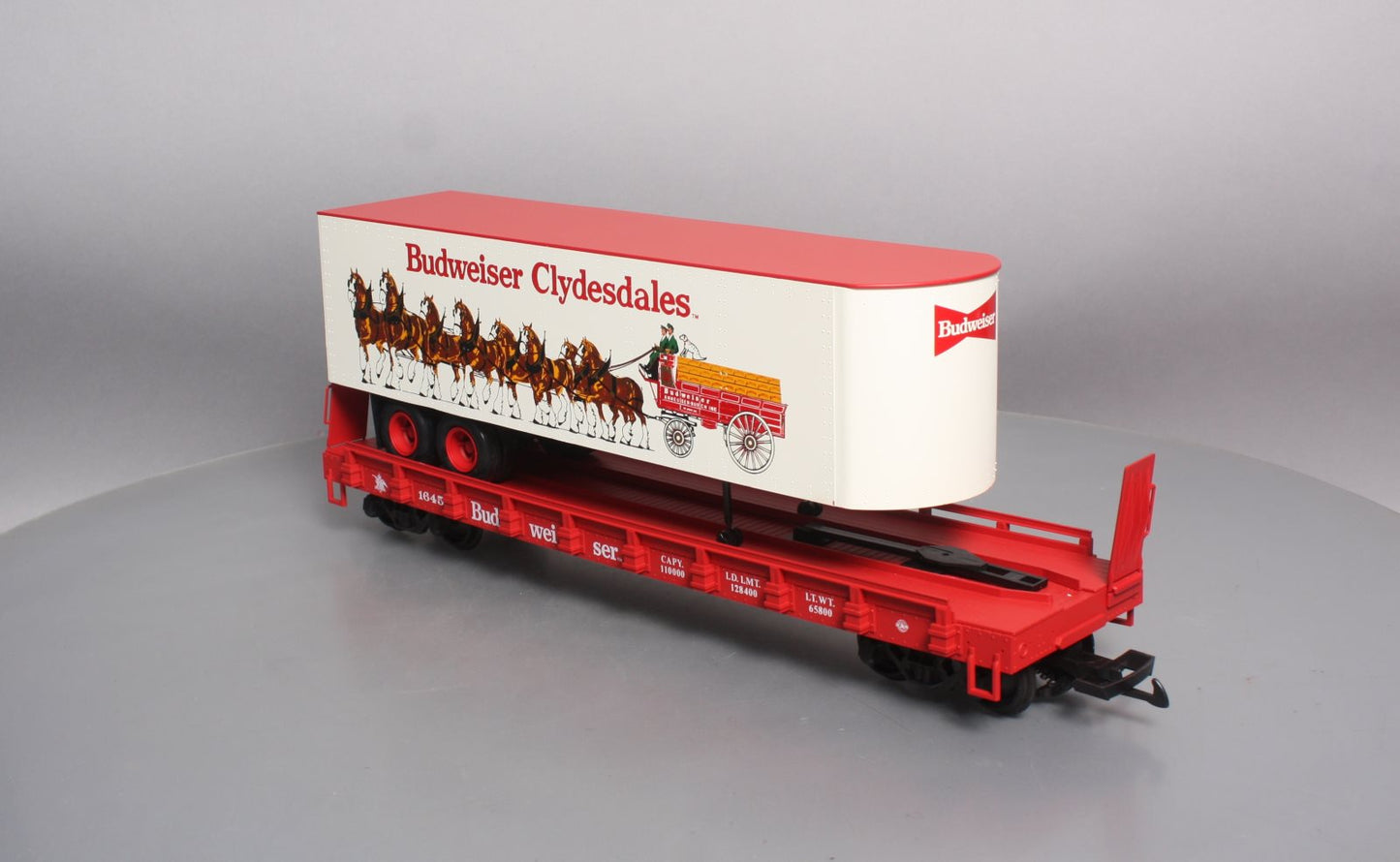 USA Trains R1763 G Budweiser Clydesdale Piggyback LN/Box