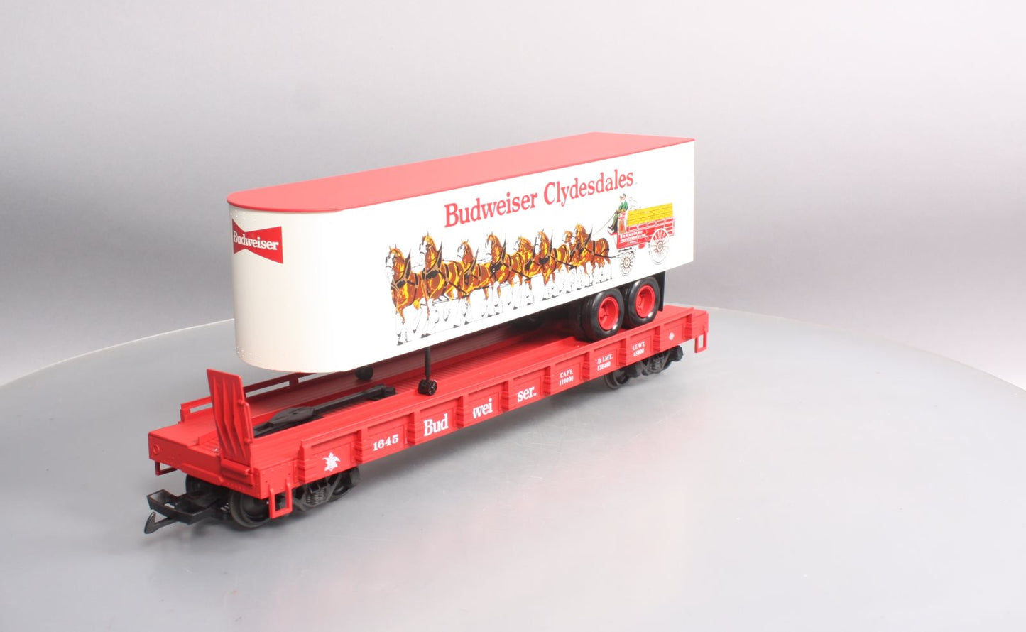 USA Trains R1763 G Budweiser Clydesdale Piggyback LN/Box