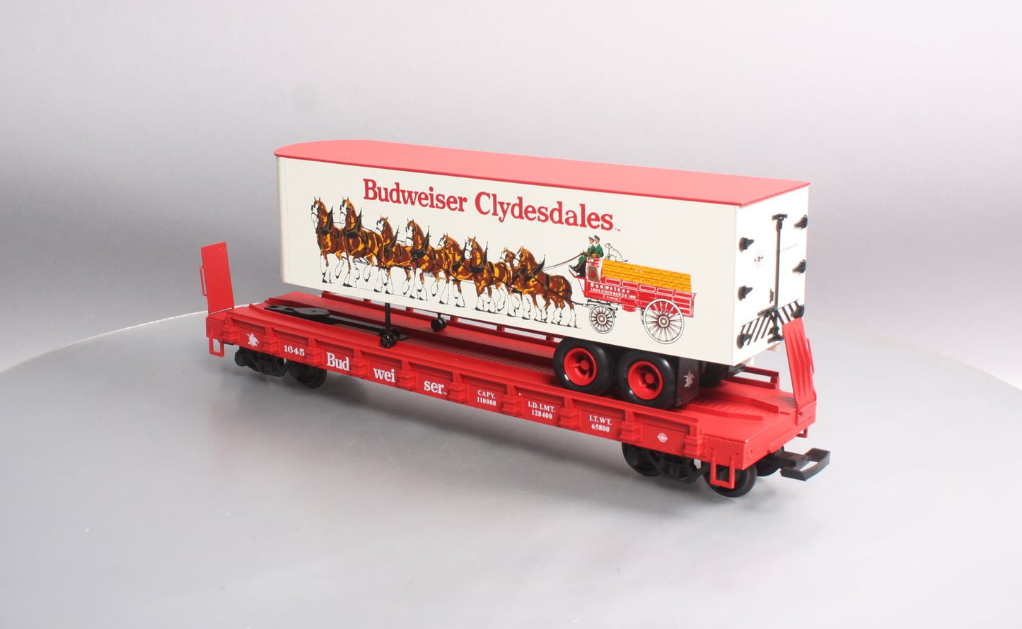 USA Trains R1763 G Budweiser Clydesdale Piggyback LN/Box
