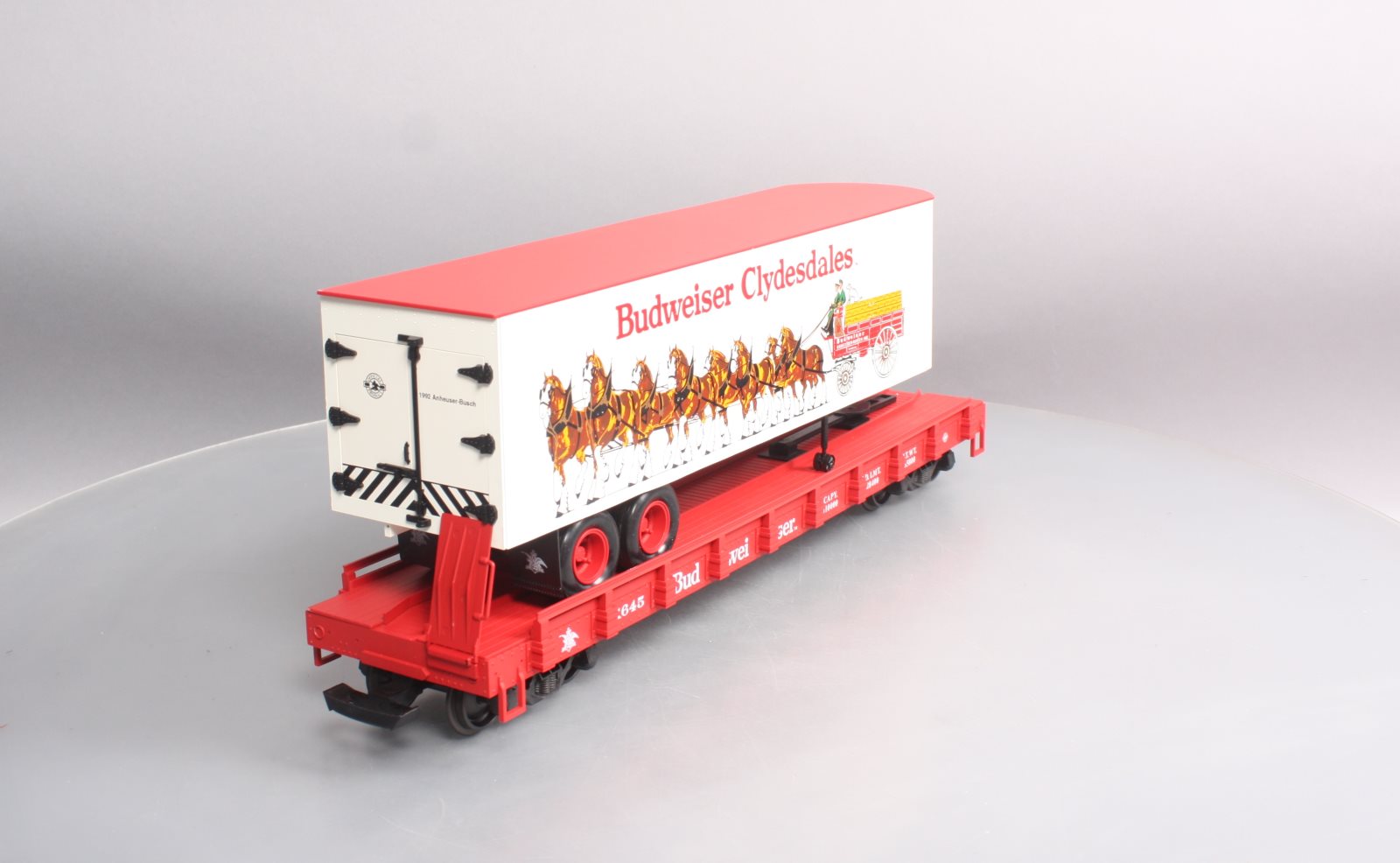 USA Trains R1763 G Budweiser Clydesdale Piggyback LN/Box