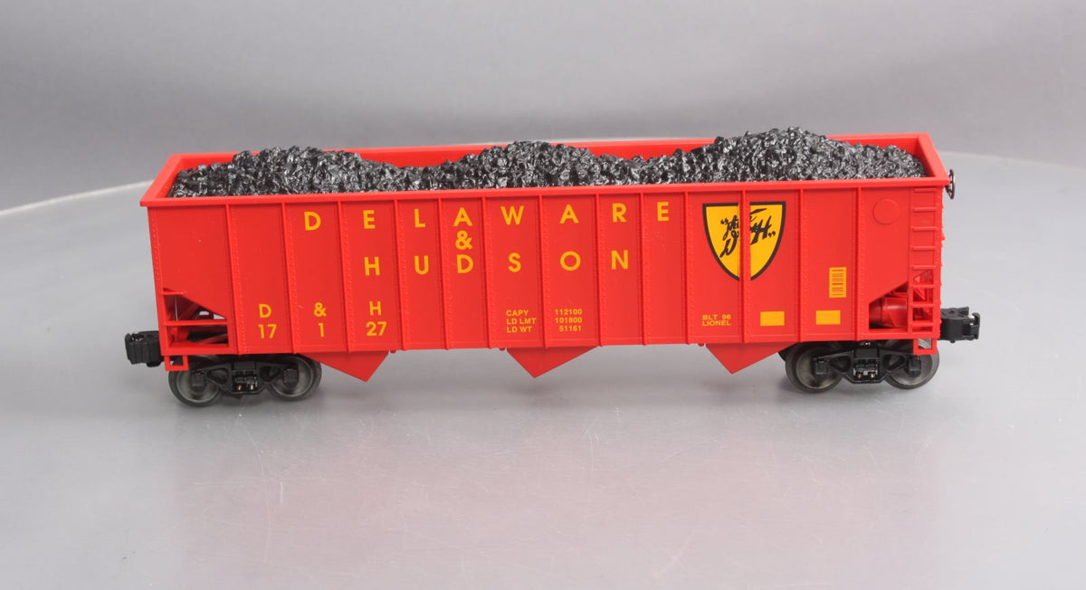 Lionel 6-17127 O Gauge Delaware & Hudson 3-Bay Hopper Car #17127 with Coal Load LN/Box