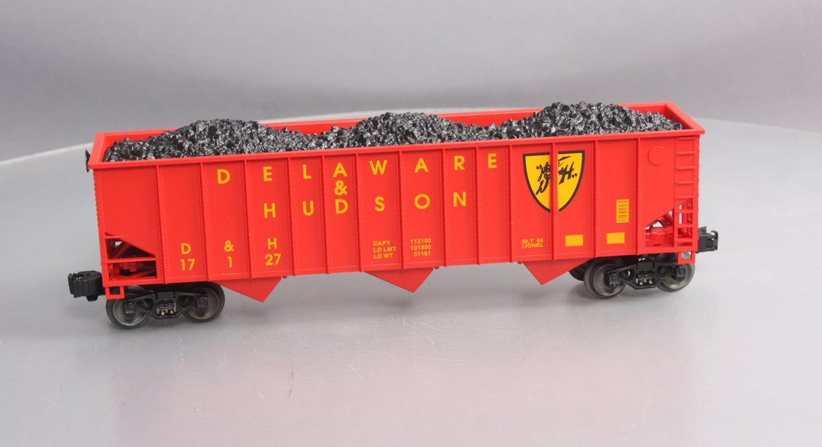 Lionel 6-17127 O Gauge Delaware & Hudson 3-Bay Hopper Car #17127 with Coal Load LN/Box