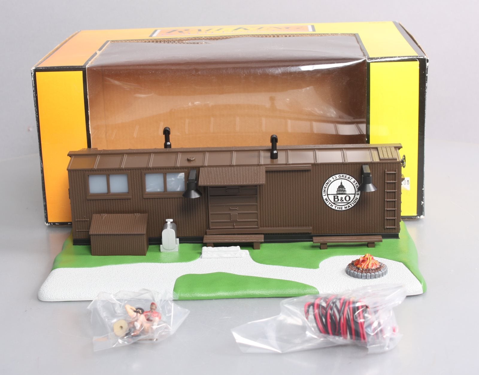 MTH 30-90012 O Brown Work Office W/ Operating Fire LN/Box