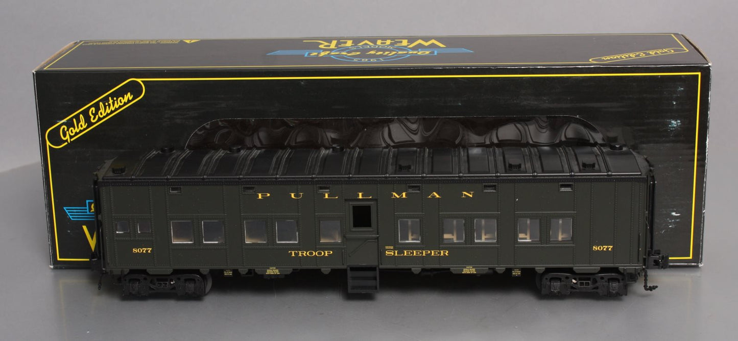 Weaver U21000LD O Gauge WW2 Pullman Troop Sleeper #8077 - 3 Rail NIB