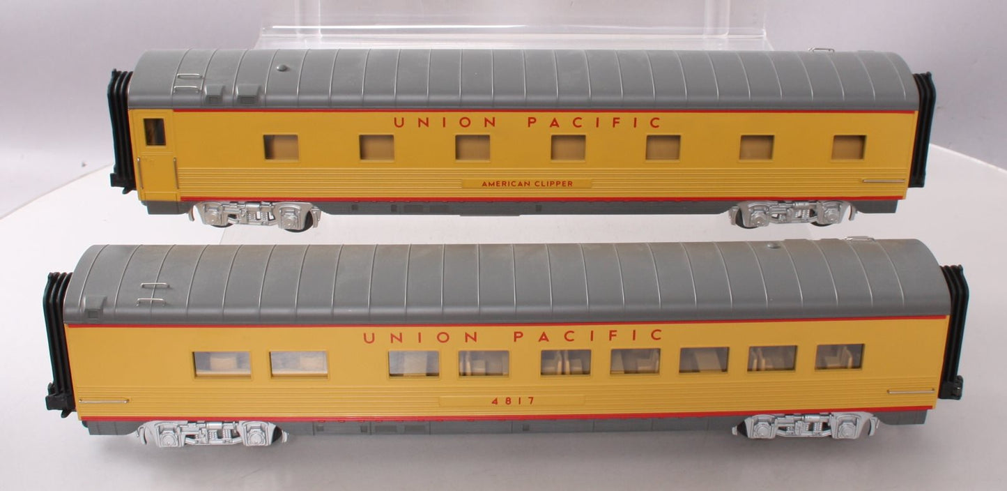MTH 30-6722 O UP 60' Streamlined ABS Sleeper/Diner Passenger Set (Set of 2) LN/Box