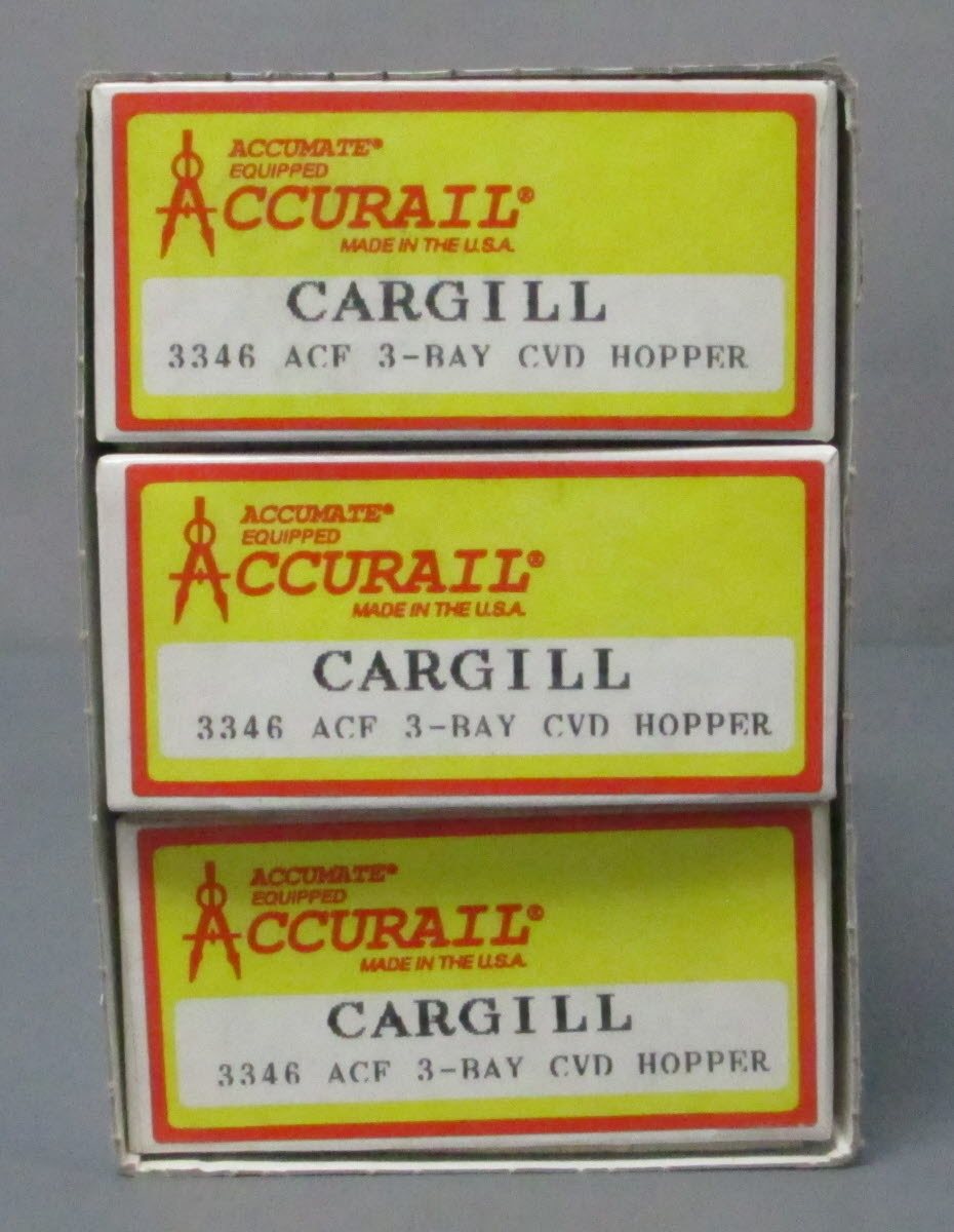 Accurail 3346 HO Scale Cargill ACF 3 Bay Hopper Kit (Set of 3)