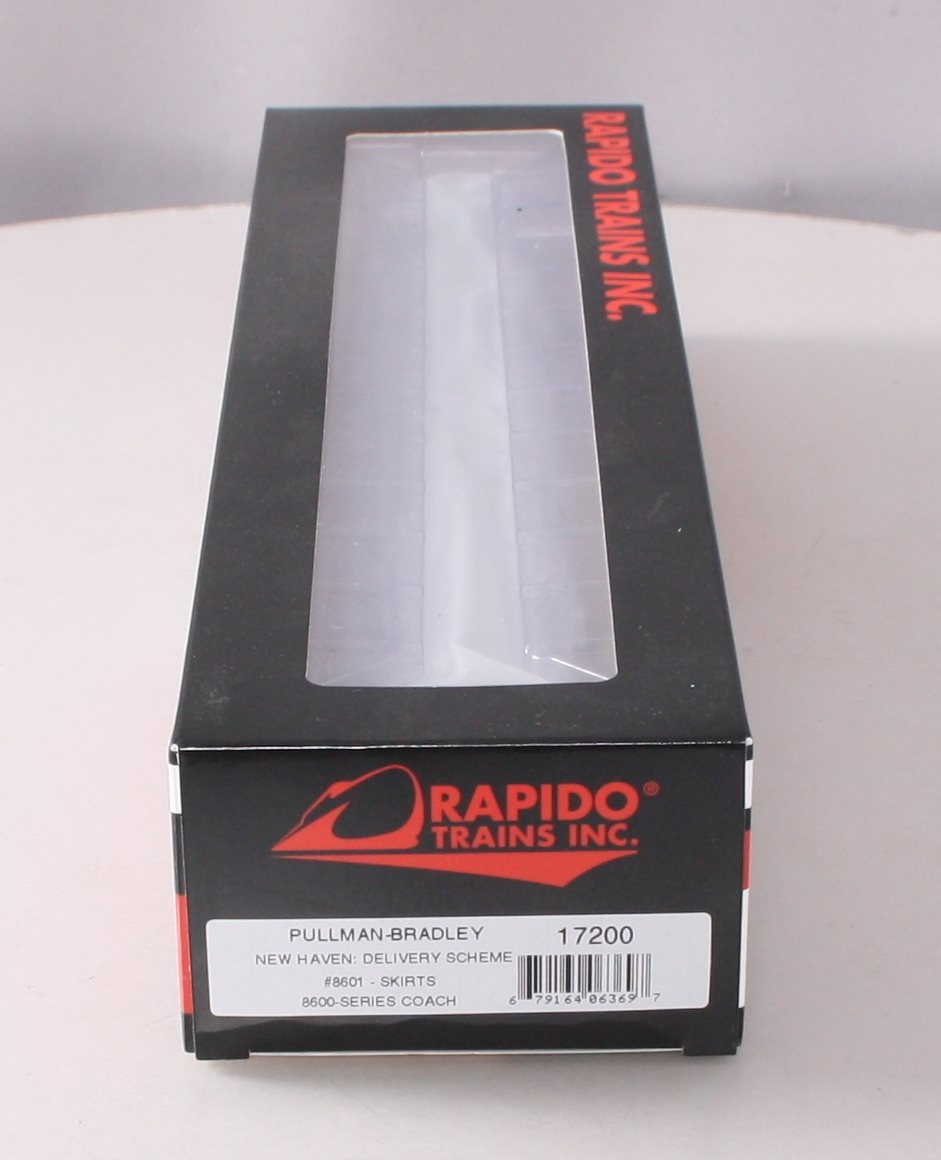 Rapido Trains 017200 HO New Haven Delivery 8600 Coach Skirted #8601