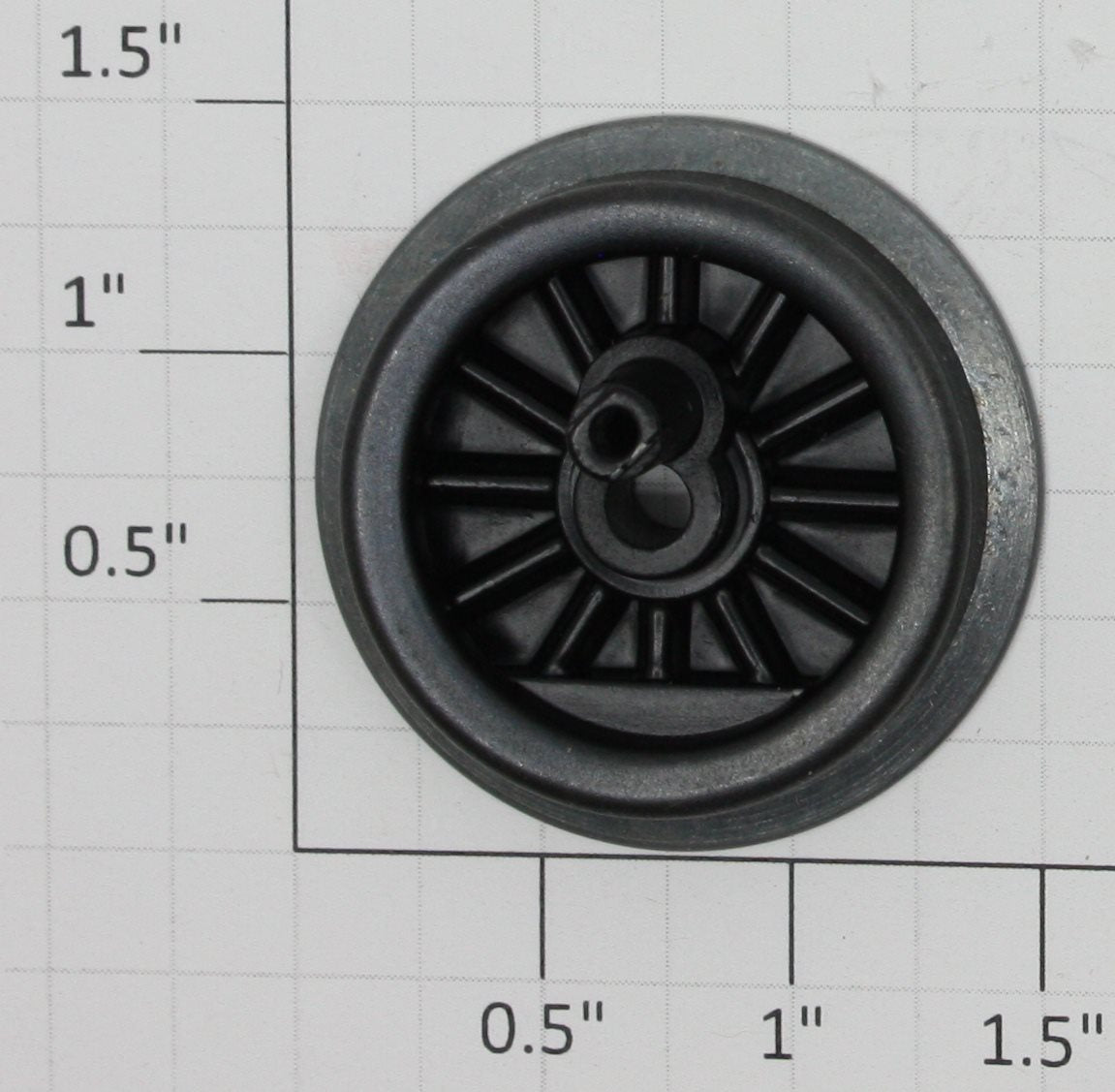 Lionel 249E-22 Black 12-Spoked Plain Wheel w/ Black Rim- with Eccentric Stud