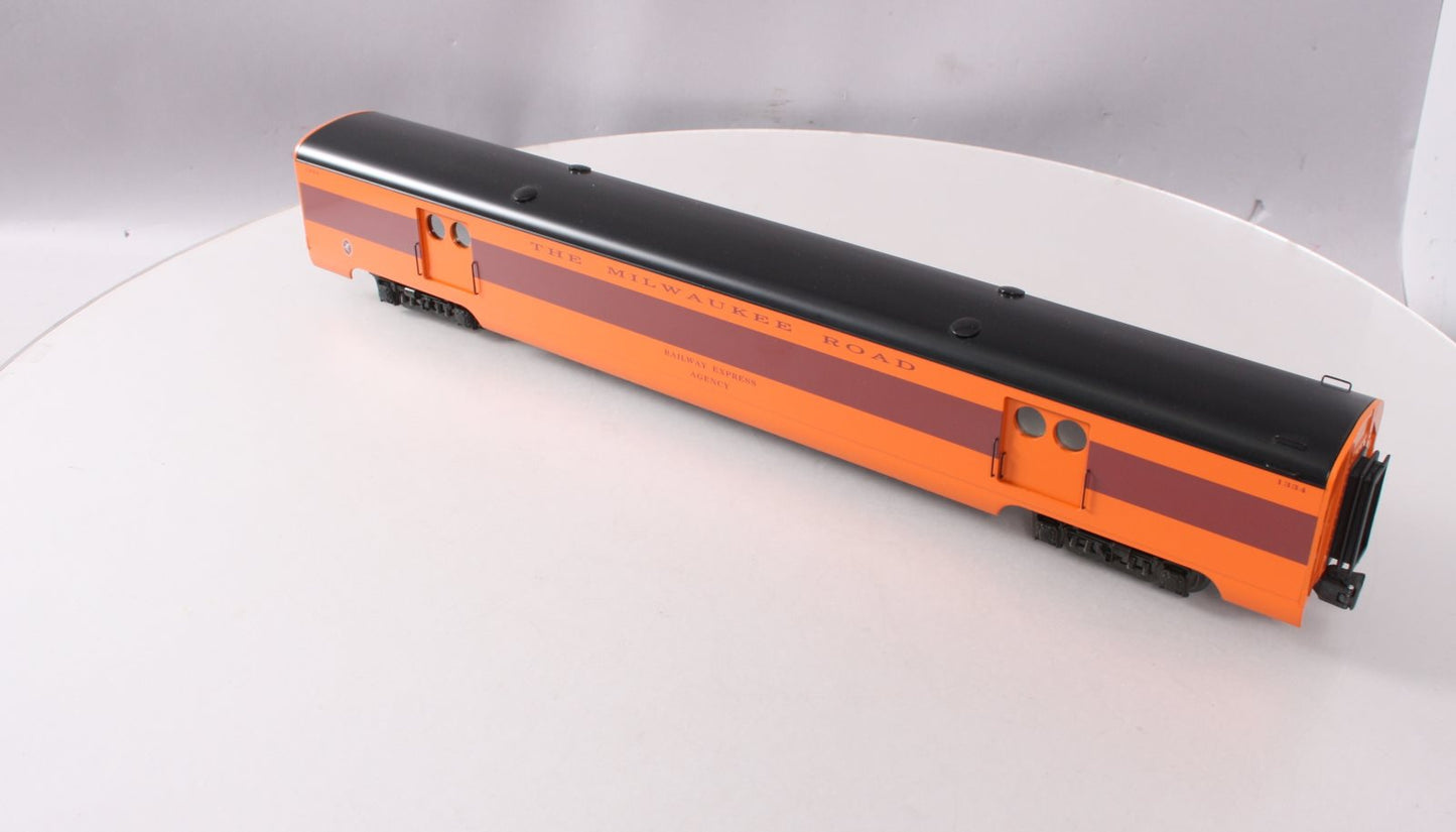 K-Line K4643-41334 Milwaukee Road Hiawatha 21" Aluminum REA Baggage Car #1334 EX/Box
