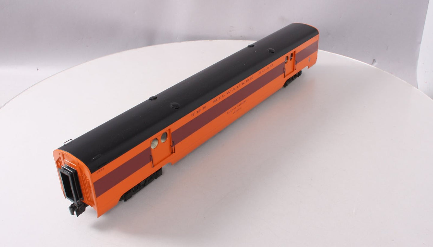 K-Line K4643-41334 Milwaukee Road Hiawatha 21" Aluminum REA Baggage Car #1334 EX/Box