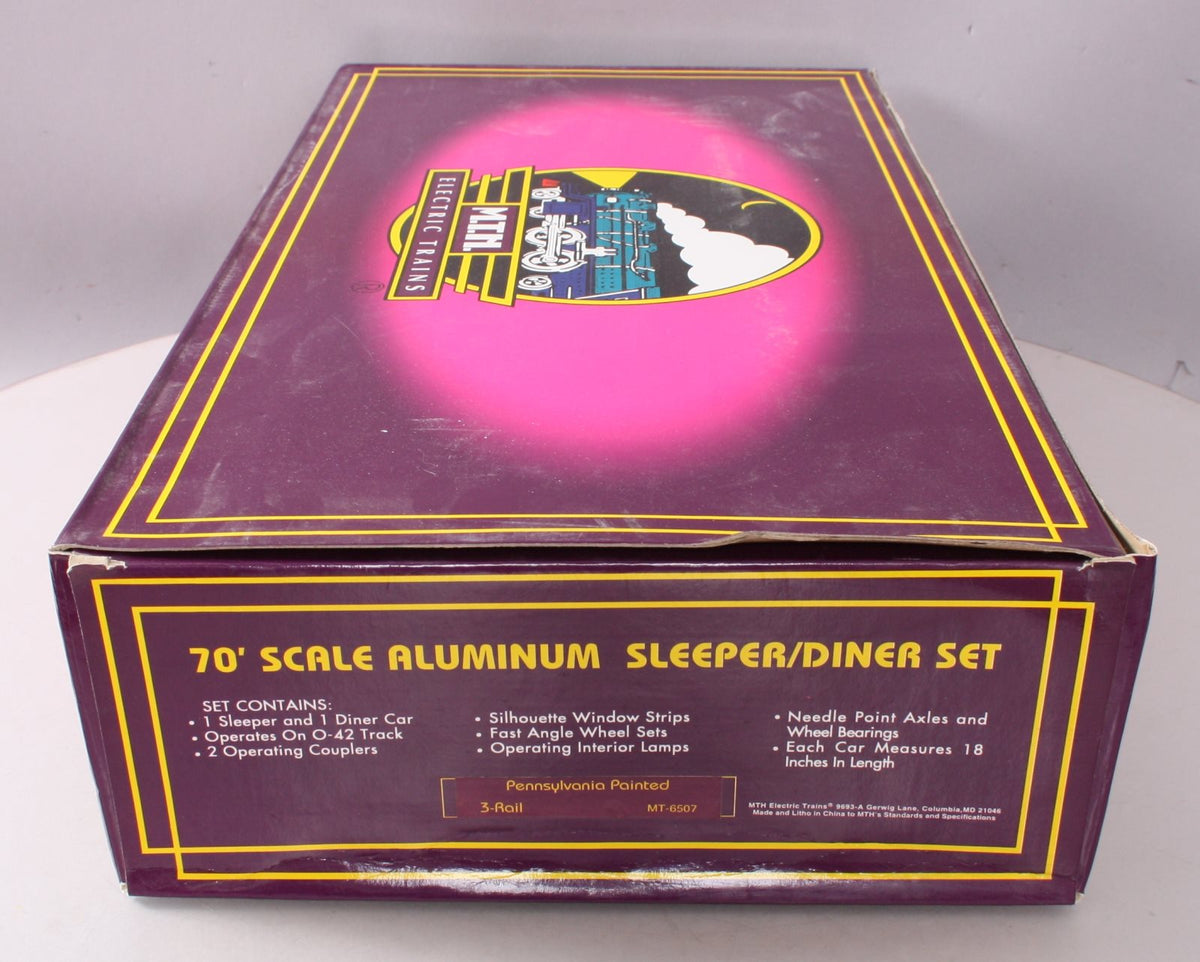 MTH 20-6507 O Pennsylvania 70' Aluminum Sleeper/Diner Set EX/Box