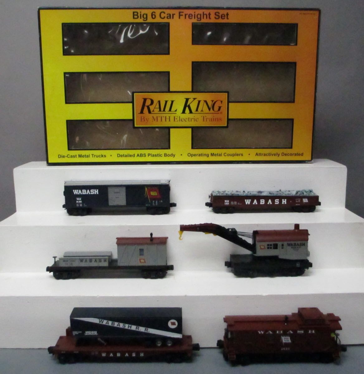 MTH 30-7001 O Wabash RailKing Freight Car Set (Set of 6) NIB