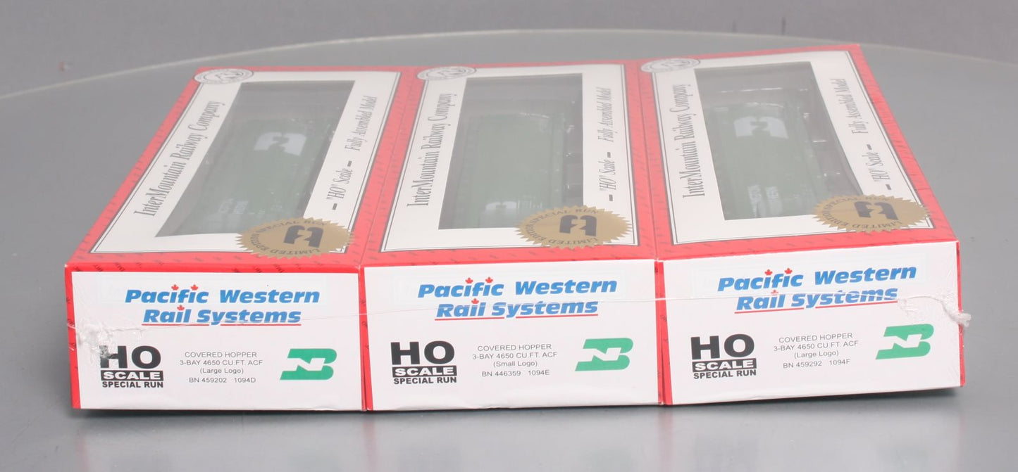 InterMountain 1094-3B Burlington Northern PWRS 3 Bay Covered Hopper (3 Pack) MT/Box