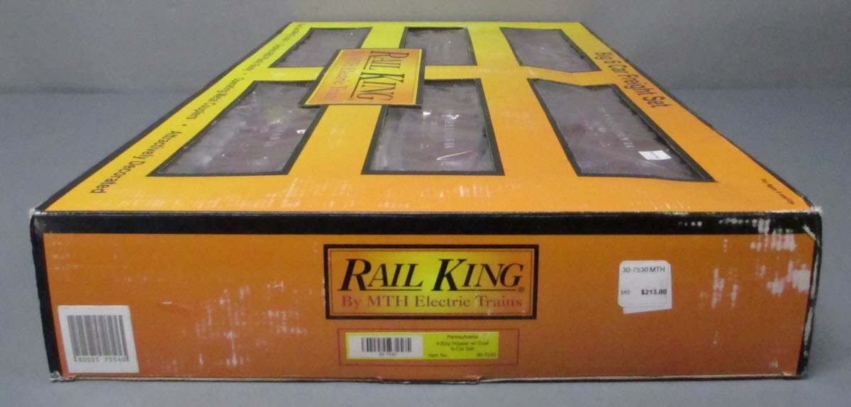 MTH 30-7530 O-Gauge Pennsylvania RailKing 4-Bay Hopper Car Set (Set of 6) EX/Box