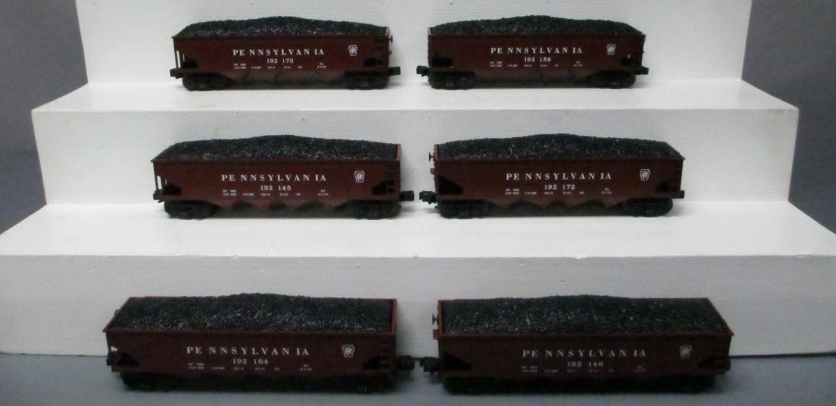 MTH 30-7530 O-Gauge Pennsylvania RailKing 4-Bay Hopper Car Set (Set of 6) EX/Box