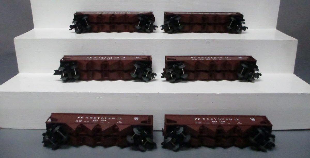 MTH 30-7530 O-Gauge Pennsylvania RailKing 4-Bay Hopper Car Set (Set of 6) EX/Box