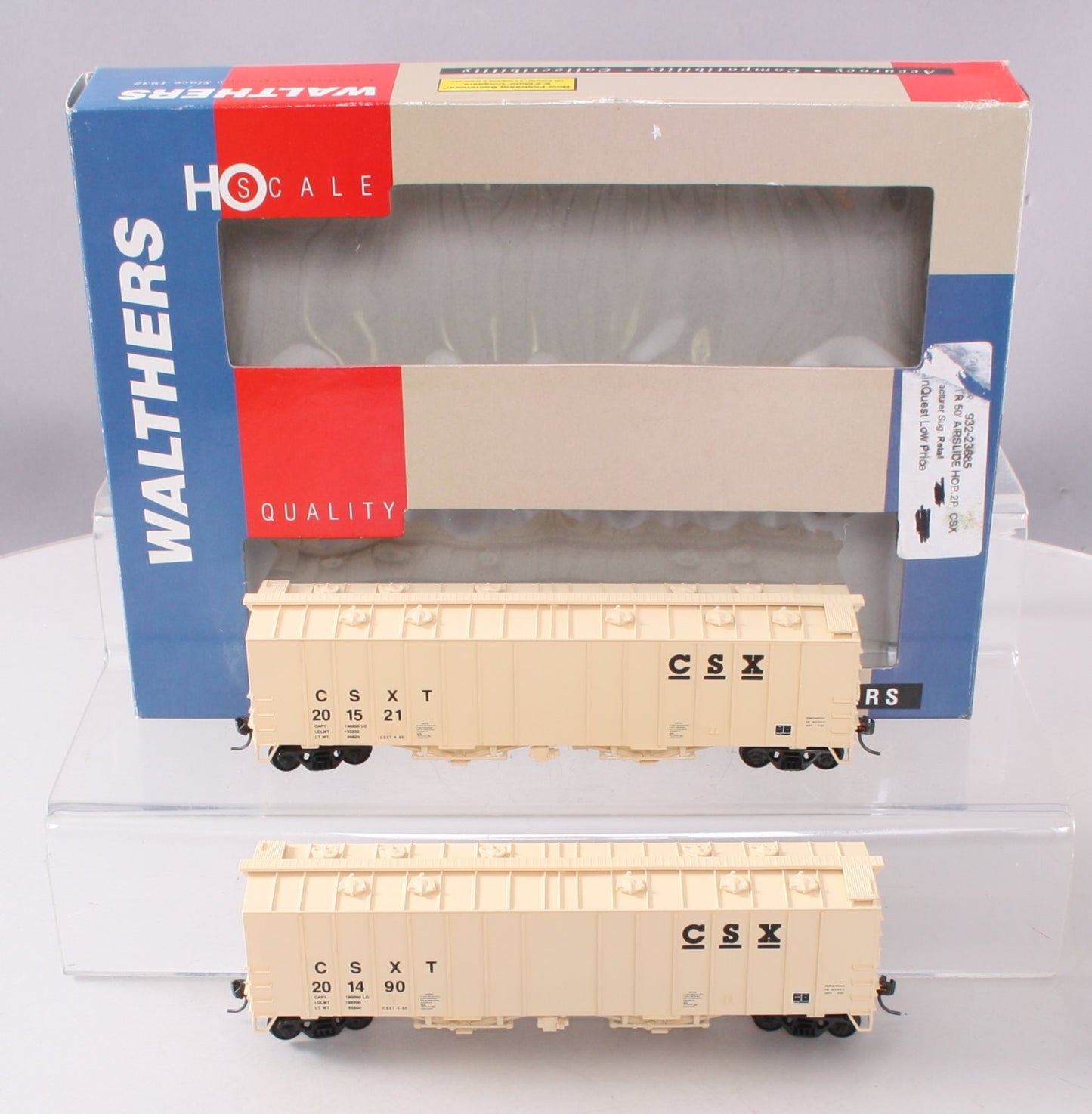 Walthers 932-23685 HO Scale CSXT 50' Airslide Covered Hoppers (2-Pack) LN/Box